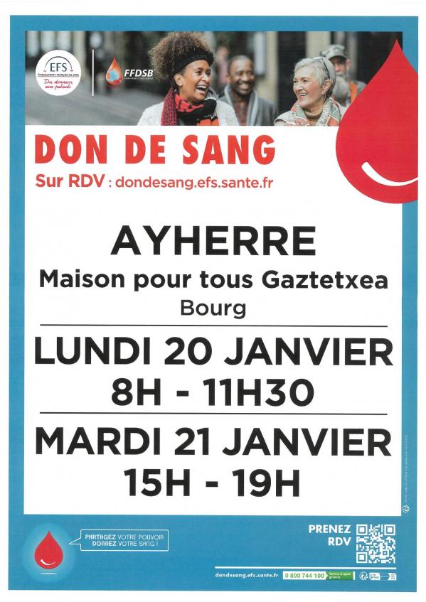 Don du sang janvier 25